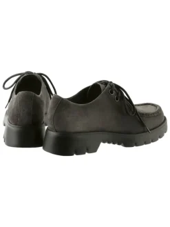 Leren veterschoenen grijs