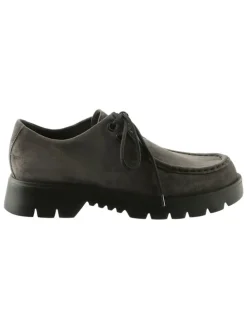Leren veterschoenen grijs