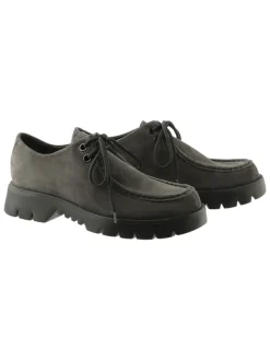Leren veterschoenen grijs