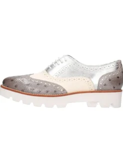 Leren veterschoenen "Molly 2" grijs/zilverkleurig/beige
