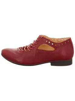 Leren veterschoenen rood