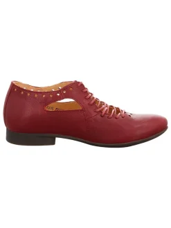 Leren veterschoenen rood