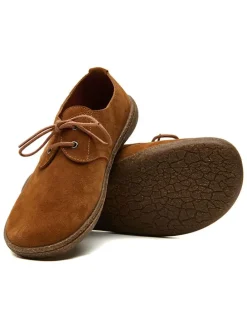 Leren veterschoenen "Terra" lichtbruin