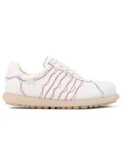 Leren veterschoenen wit