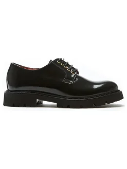 Leren veterschoenen zwart