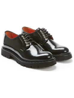 Leren veterschoenen zwart