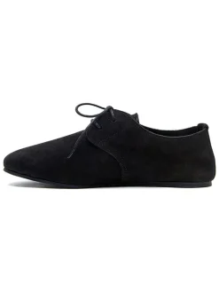 Leren veterschoenen zwart