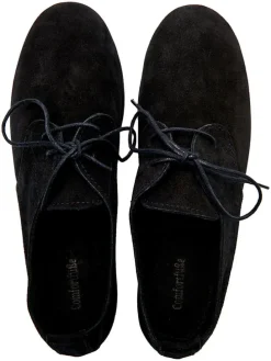 Leren veterschoenen zwart