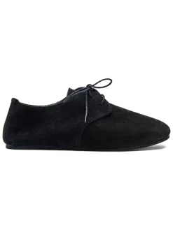 Leren veterschoenen zwart