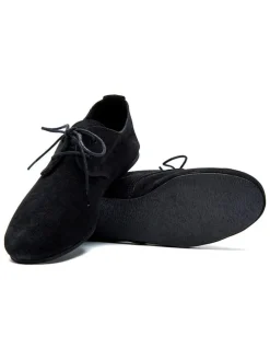 Leren veterschoenen zwart