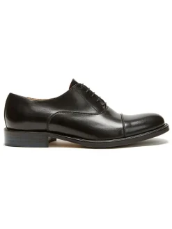 Leren veterschoenen zwart