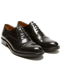 Leren veterschoenen zwart