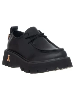 Leren veterschoenen zwart