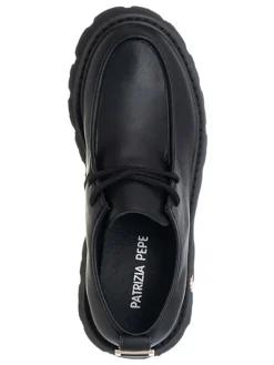 Leren veterschoenen zwart