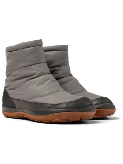 Leren winterboots grijs/zwart