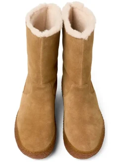 Leren winterboots lichtbruin