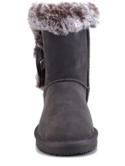 Leren winterlaarzen "Alissa" grijs