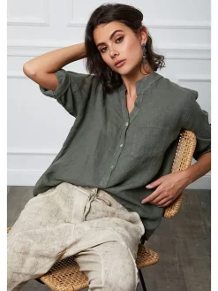 Linnen blouse "Helly" kaki