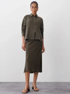 Linnen blouse kaki