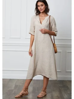 Linnen jurk "Granel" beige