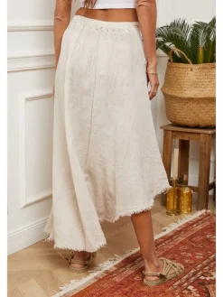 Linnen rok beige