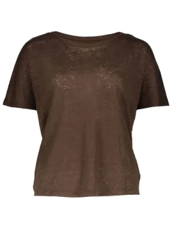 Linnen shirt donkerbruin