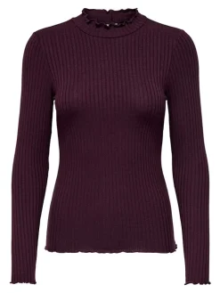 Longsleeve auberginekleurig