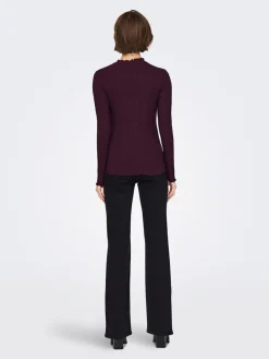 Longsleeve auberginekleurig