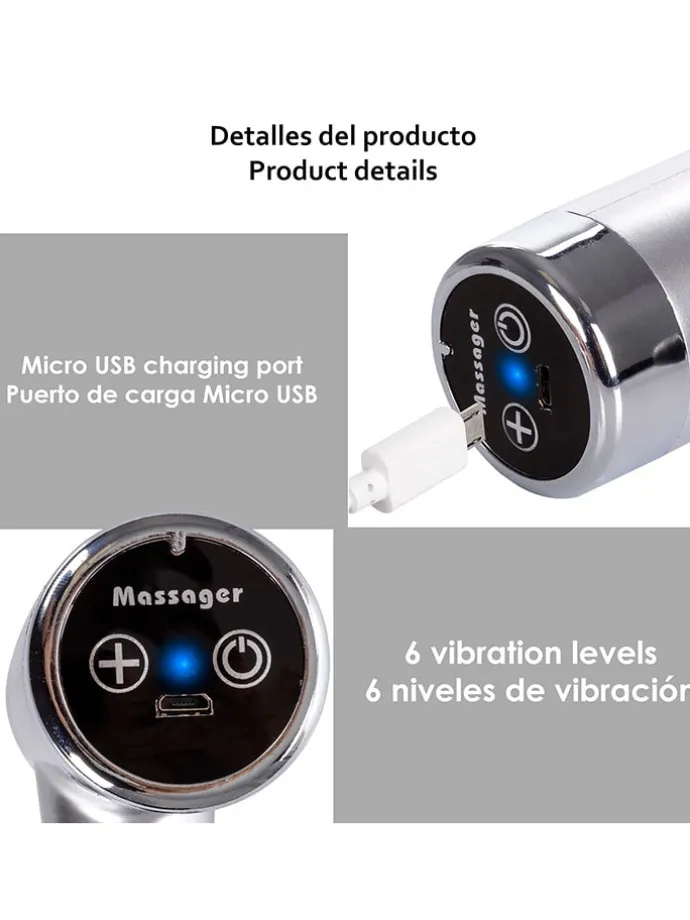 Massagepistool "SJ-8200" zilverkleurig