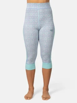 Merinowollen thermo-onderbroek "Rose Capri" lichtblauw/mintgroen