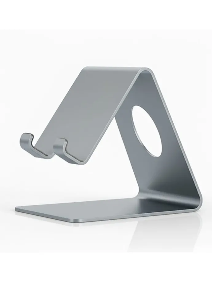 Mobiele telefoonhouder zilverkleurig - (B)6 x (H)12 x (D)10 cm