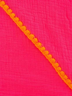 Mousseline-driehoekssjaal "Uni & Stitch" roze - (L)200 x (B)95 cm