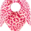 Mousseline-vierkante sjaal "Leo" lichtroze/fuchsia - (L)108 x (B)108 cm