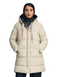 Omkeerbare doorgestikte jas beige/zwart