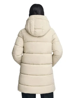 Omkeerbare doorgestikte jas beige/zwart