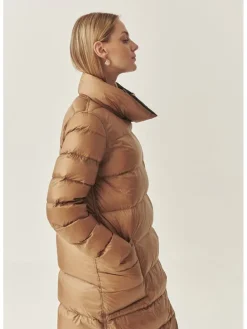 Omkeerbare wintermantel zwart/camel