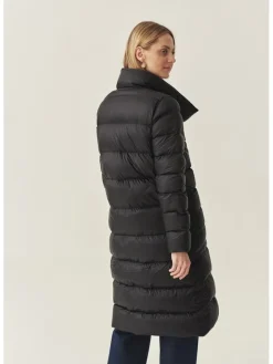 Omkeerbare wintermantel zwart/camel