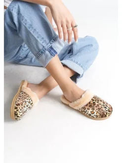 Pantoffels beige/bruin