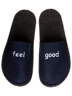 Pantoffels "Happy" donkerblauw