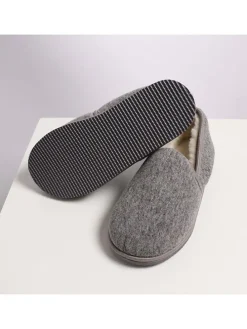 Pantoffels met lamsvacht grijs