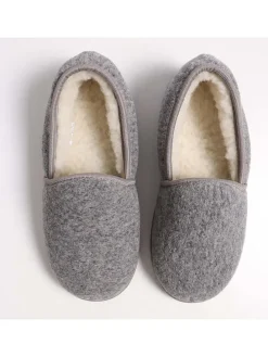 Pantoffels met lamsvacht grijs