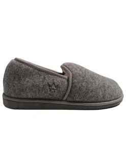 Pantoffels met lamsvacht grijs