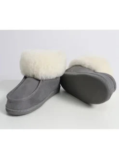 Pantoffels met lamsvacht "Oslo" grijs