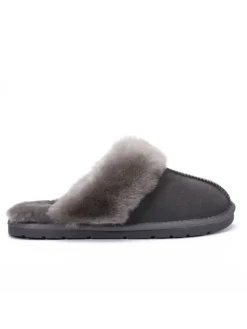 Pantoffels van schapenvacht "Emeline" grijs