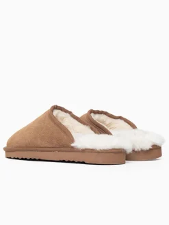 Pantoffels van schapenvacht "Emeralda" lichtbruin