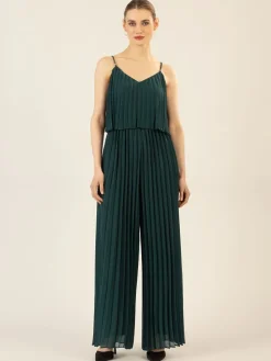Plisseejumpsuit donkergroen