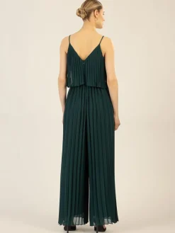 Plisseejumpsuit donkergroen