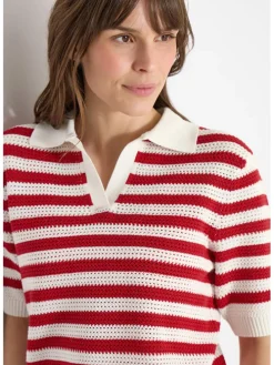 Poloshirt wit/rood