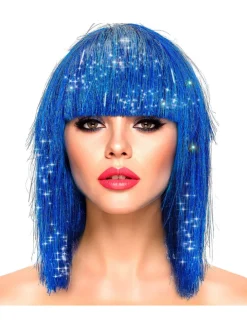 Pruik "Glitzy" blauw