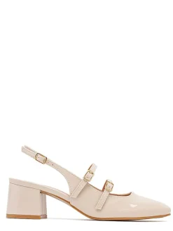 Pumps met bandje crème